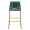 Homeroots Set of Two 29" Green And Gold Faux Leather And Steel Bar Height Bar Chairs 555753 - alternate 8
