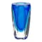 Homeroots 6" Blue And Clear Cylinder Crystal Glass Table Vase 375783 - alternate 1