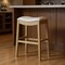 Homeroots 31" Beige and Natural Fabric and Solid Wood Backless Bar Height Bar Chair 632486 - alternate 1