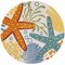 Homeroots 5' Blue Yellow And Orange Round Starfish Indoor Outdoor Area Rug 546827 - alternate 1