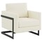 Leisuremod Lincoln Leather Accent Armchair with Black Frame, White LAB31W-L - alternate 1