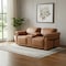 Homeroots 86in Chestnut and Black Italian Leather Power Reclining Loveseat With Storage 720528 - alternate 6