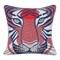 Homeroots 20" Blue and Red Cheetah Throw Pillow with Embroidery 534302 - alternate 7