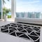 Homeroots 5' X 8' Black And Ivory Geometric Washable Indoor Outdoor Area Rug 612852 - alternate 9