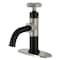 Kingston Brass One-Handle 1-Hole Bathroom Faucet with Knurled Handle, Deck Plate, and Push Pop-Up Drain KSD2828RKX - alternate 1