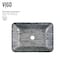 Vigo Artistic Titanium Gray Glass 18 in. L x 13 in. W x 4 in. H Rectangular Vessel Bathroom Sink VG07085 - alternate 5