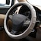 Dash Designs Comfort Grips Contourz Pro Grip Leather 14.5in - 15.5in Steering Wheel Cover - Grey / White 3402GY - alternate 3