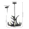 Jonathan Y Nelle 18" Adjustable Resin Antler 3-Light Dimmable LED Chandelier, Black JYL6304B - alternate 8