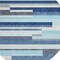 Homeroots 8' Blue Gray And Ivory Round Striped Washable Indoor Outdoor Area Rug 613262 - alternate 5