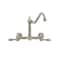 Whitehaus Collection Vintage III Plus Wall Mount Faucet with a  Long Traditional Swivel Spout, and Solid Brass Side Spray WHKWLV3-9402-NT-BN - alternate 3