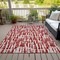 Homeroots 5' X 8' Red And Ivory Abstract Washable Indoor Outdoor Area Rug 602516 - alternate 9