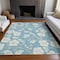 Homeroots 8' X 10' Sky Blue And Ivory Floral Washable Indoor Outdoor Area Rug 599925 - alternate 8