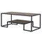 Homeroots 45" Brown and Black Metal Sled Coffee Table With Shelf 490565 - alternate 5