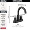 Delta Nicoli Two Handle Centerset Bathroom Faucet Matte Black / Chrome 25749LF-CS - alternate 4