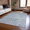 Homeroots 5' X 8' Blue And Silver Argyle Washable Indoor Outdoor Area Rug 615801 - alternate 6