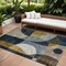Homeroots 10' X 14' Blue Gold And Gray Abstract Washable Indoor Outdoor Area Rug 604493 - alternate 1
