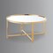 Homeroots 32" Silver And Gold Glass And Stainless Steel Round Mirrored Coffee Table 528849 - alternate 6