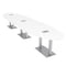 Skutchi Designs Oval Conference Table With Power, 48 in W, 216 in L, White HAR-OVL-48X216-DOU-W960-ESIL - alternate 1