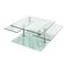 Homeroots 32" Clear and White Faux Marble Glass and Metal Coffee Table With Three Shelves 554305 - alternate 4