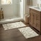 Lavish Home 2PC Bathroom Rug Set 100% Cotton Bath Mats w/ Textured Botanical Leaf Print for Boho Bathroom Decor ST-BATH5-BN - alternate 1