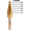Neiko Titanium Step Drill Bit, High-Speed Alloy-Steel Bit, 6 Step Sizes from 3/16 Inch to 1/2 Inch 10183A - alternate 4