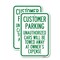 Signmission Customer Parking Unauthorized Cars Will Be Towed Away a, 12'' X 18'', Heavy Gauge Aluminum, 2PK A-1218-2PACK-24201 - alternate 1