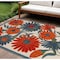 Homeroots 6' X 9' Ivory Blue Orange And Green Floral Indoor Outdoor Area Rug 545019 - alternate 8