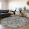 Homeroots 8' Black And Ivory Round Abstract Washable Indoor Outdoor Area Rug 599690 - alternate 7