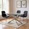 Homeroots 87" Clear and Silver Glass and Metal Cross Leg Base Dining Table 555162 - alternate 3