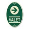 Signmission Valet Right Arrow, 12 Inch X 18 Inch Architectural Oval, Heavy Gauge Aluminum A-OV-G-1218-22743 - alternate 1