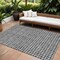 Homeroots 9' X 12' Graphite Gray And Silver Geometric Washable Indoor Outdoor Area Rug 583292 - alternate 1