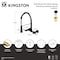 Kingston Brass Double-Handle Wall-Mount Pre-Rinse Bridge Kitchen Faucet, Matte Black GS8180CTL - alternate 2