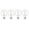 Bulbrite LED Filament PK of 4, 7.6 W Dimmable G25 Light Bulb with Clear Finish and E26 Base - 3000K 776240 - alternate 1