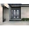 Vdomdoors Metal Double Doors Deux 5755 Gray Graphite Clear Glass 1 Sidelight Entry Modern Painted 84x80 (W72+ DEUX5755DEXD-GRE-W72+12xH80-LH-O - alternate 2