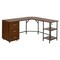 Homeroots 59" Walnut Wood and Stainless Steel L Shape Computer Desk With Three Drawers 723754 - alternate 7