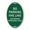Signmission Parking Fire Lane Authorized Personnel Only, 12 In X 18 In Architectural Oval, Heavy Gauge Aluminum A-OV-G-1218-23340 - alternate 1