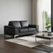 Homeroots 73in Black And Silver Genuine Leather Love Seat 329614 - alternate 8