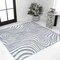 Jonathan Y Maribo High-Low Abstract Groovy Striped Light Blue/Ivory 5 ft Square Indoor/Outdoor Area Rug SCN103C-5SQ - alternate 7