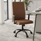 Leisuremod Evander Office Chair in Upholstered Leather & Iron Frame with Swivel & Tilt, Dark Brown EO19DBRL - alternate 5