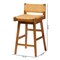Bali & Pari Asgart Bohemian Natural Rattan and Mahogany Wood Bar Stool 251-13848-ZORO - alternate 5