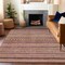 Homeroots 10' X 14' Pink And Taupe Striped Washable Indoor Outdoor Area Rug 615355 - alternate 8