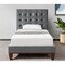 Homeroots Gray Solid Wood Twin Tufted Upholstered Velvet Bed 544755 - alternate 1