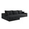 Homeroots 107" Black Corduroy Modular Compression Foam Sofa With Toss Pillows 712964 - alternate 1