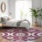 Homeroots 8' Eggplant Ivory And Gray Round Medallion Washable Indoor Outdoor Area Rug 589604 - alternate 6