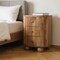 Homeroots 23" Brown Solid Wood Round Three Drawer Nightstand 651517 - alternate 12