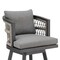 Armen Living Zella Outdoor Patio Swivel Bar Stool in Aluminum with Light Gray Rope and Earl Gray Cushions LCZESWBAGRY30 - alternate 7
