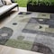 Homeroots 5' X 8' Artichoke Green Gray And Charcoal Geometric Washable Indoor Outdoor Area Rug 604391 - alternate 1