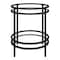 Homeroots 22" Black And Clear Glass And Steel Round End Table With Shelf 543813 - alternate 7