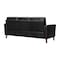 Homeroots 82" Black Leather Sofa With Brown Legs 546416 - alternate 10