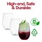 Smarty Had A Party 16 oz. Clear Elegant Stemless Disposable Plastic Wine Glasses (64 Glasses), 64PK 03716-CASE - alternate 8